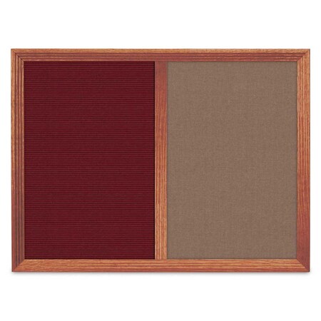 United Visual Products Enclosed Corkboard, 1 Door, 18"x24", 4" Fra UV3421-WHITE-MEDGRY